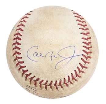 1985 Cal Ripken Jr. Game Used and Signed OAL Brown Baseball Used for Career Home Run #100 on 8/15/85 (Ripken LOA)